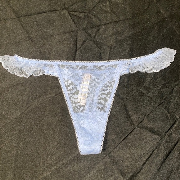 Victorias Secret Light Blue Lace w/ Ruffle Size Medium New W Tag FREE SHIPPING - Picture 1 of 6